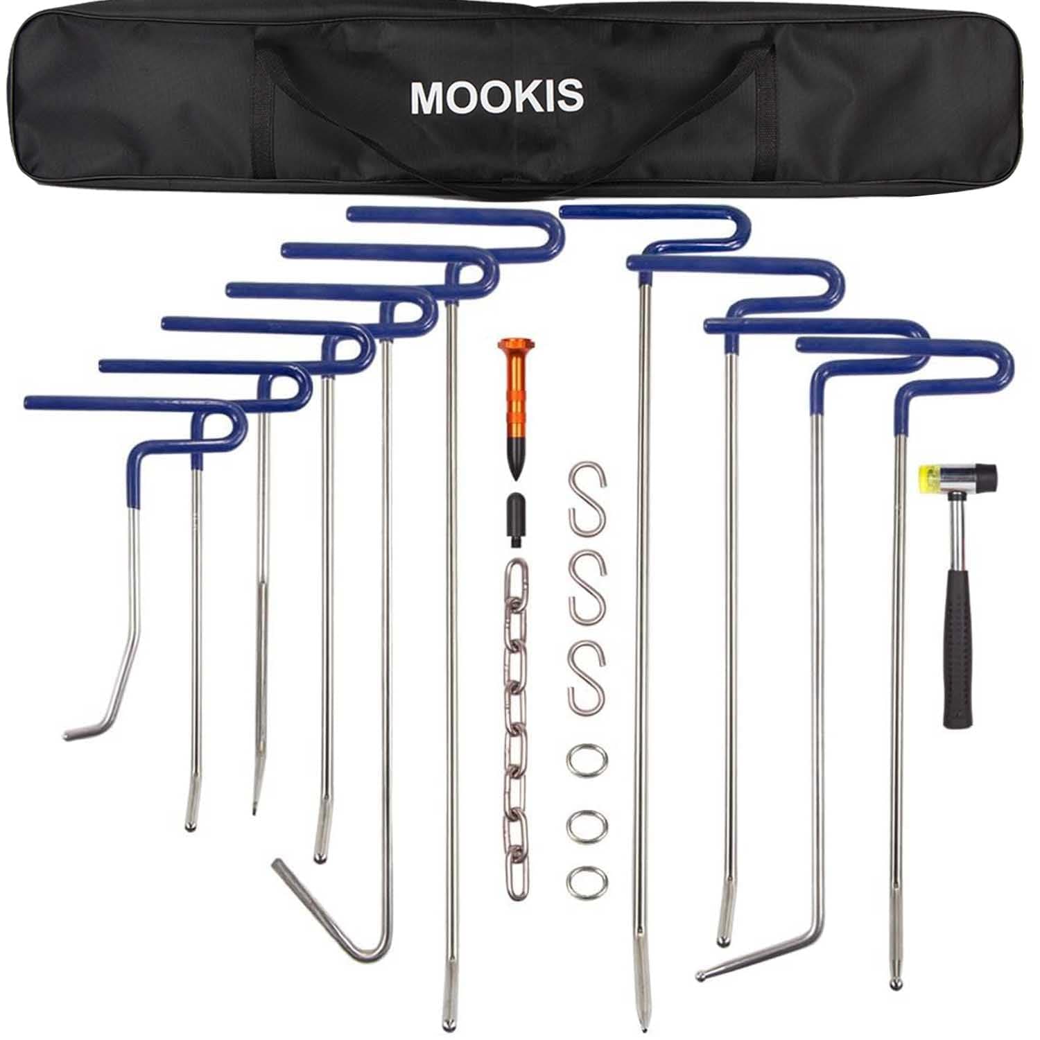 Mookis Rods Dent Tools Dent Removal Kit Auto Body Dent Repair Rods for Hail Damage, Door Dings and Car Dents