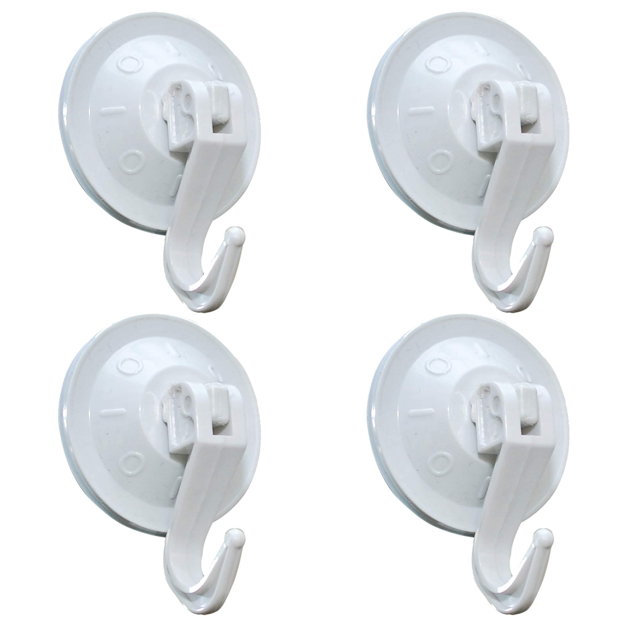 Suction Cup Hooks Wall Hooks - Damage Free (No Drilling, No Screws, No Holes, No Glue) - Perfect for Hanging Your Bags, Cloths, Towels, Kitchen Tools, Bathroom Accessories - 4 Pack