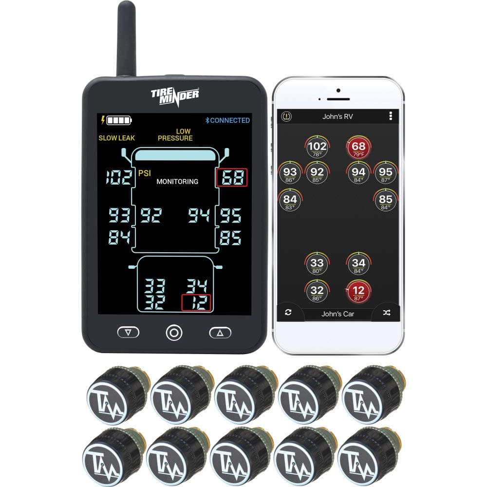 TireMinder A1AS RV TPMS with 10 Transmitters