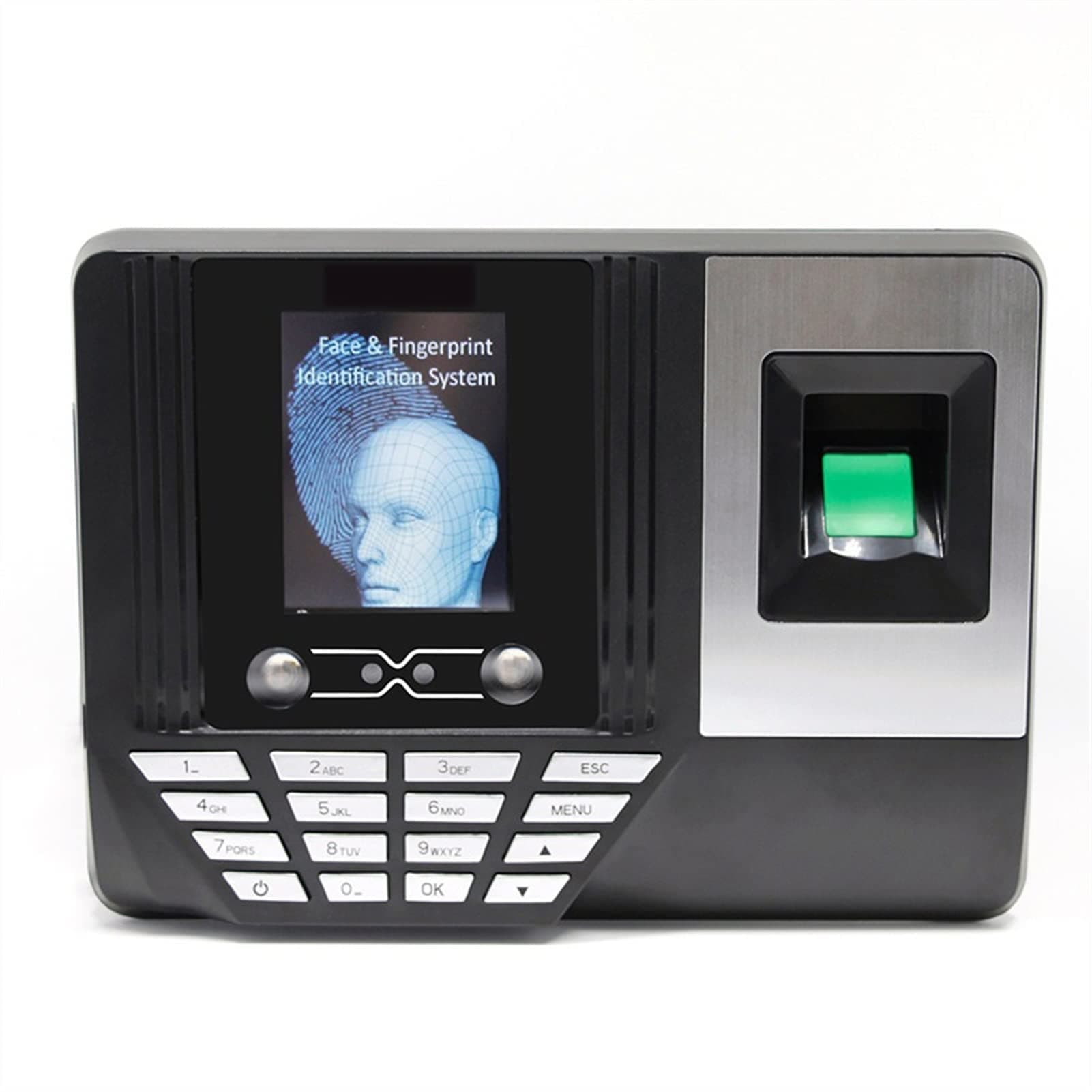 Clock in and out Machine for Employees Intelligent Time Clock Biometric Fingerprint Time Attendance Clock Recorder Employee Digital Electronic English Reader Machine USB RFID ID Card Fingerprint Cards