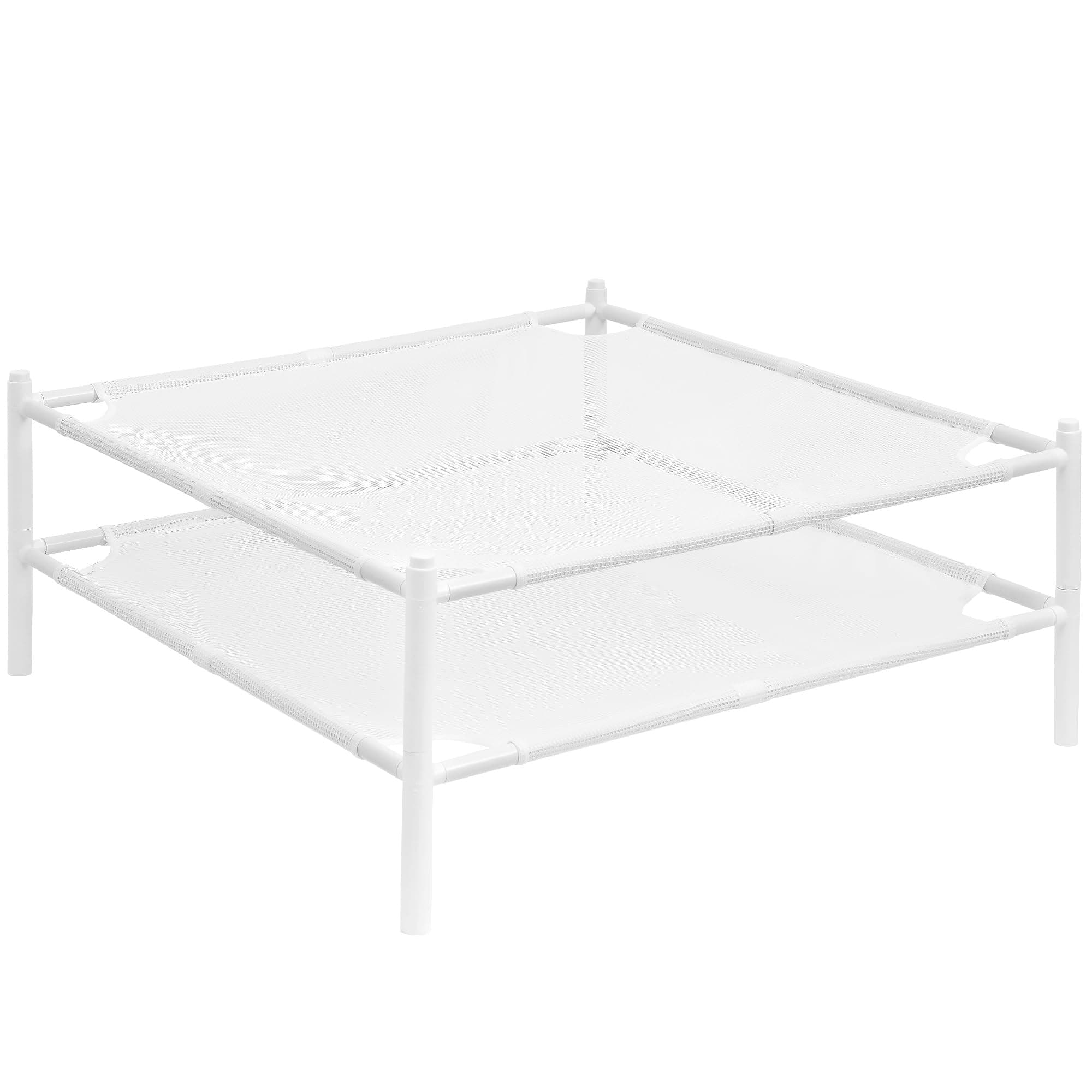 STORAGE MANIAC Sweater Drying Rack, Mesh Clothes Drying Rack, Stackable Laundry Drying Rack, Lay Flat Dryer for Delicates, Portable Dry Rack for Indoor or Outdoor, White, 2-Pack