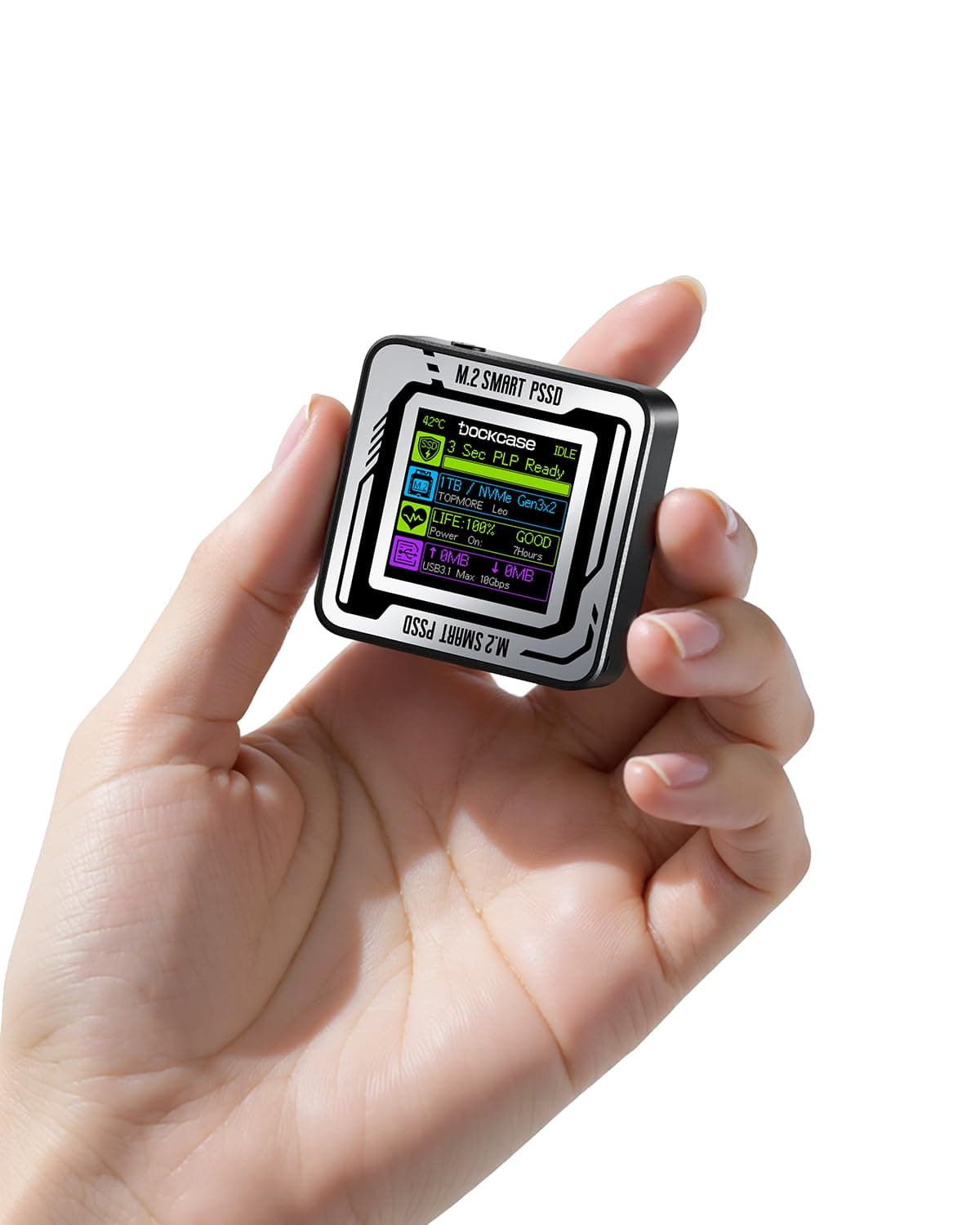 DOCKCASE Pocket M.2 2230 NVMe SSD Enclosure,Support 3s PLP Prevents Write Data Loss,USB 3.2 Gen 2 Type-C (10 Gbps), fits NVMe PCIe, Exclusive to Size 2230,Support M-Key B+M Key UASP (Black)