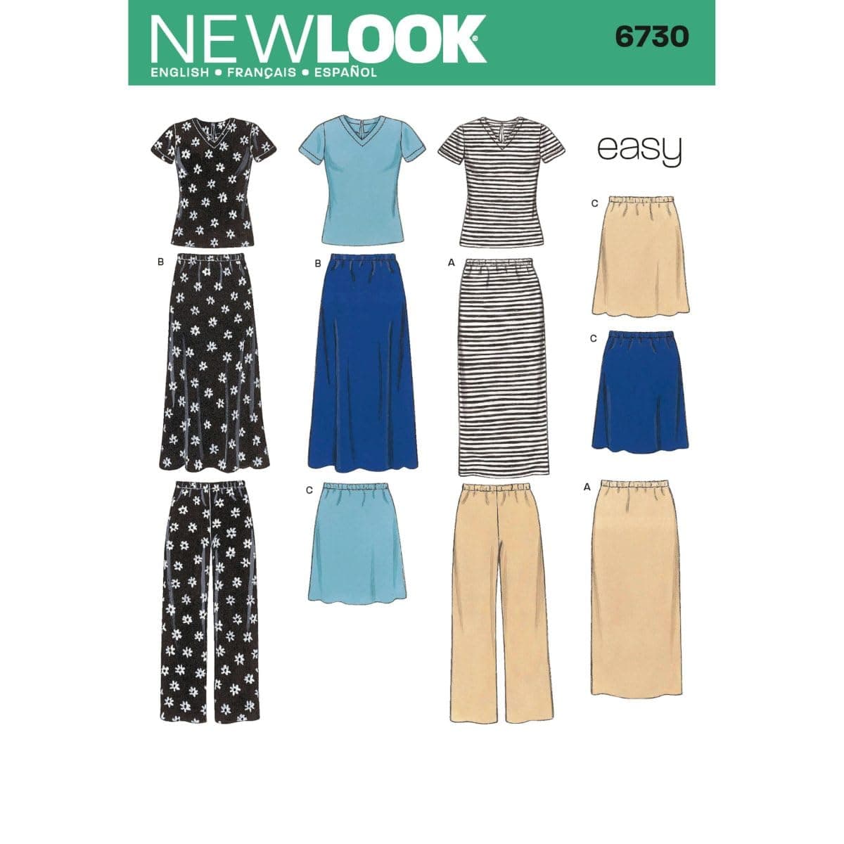 New Look Sewing Pattern 6730 Misses Separates, Size A (S-M-L-XL)