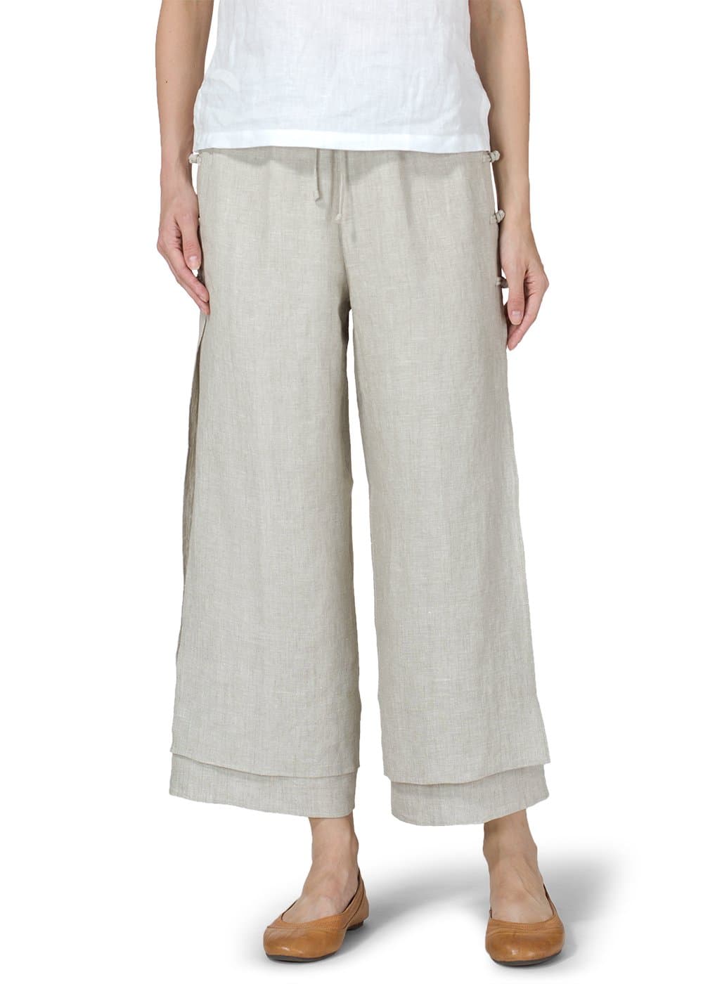 VIVID Linen Double-Layer Cropped Pants