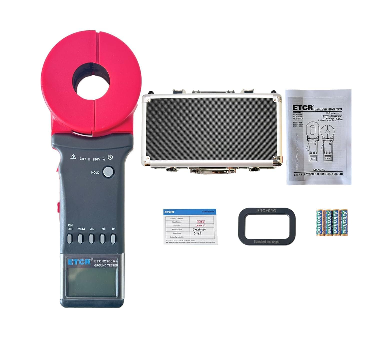 ETCR2100A+ Digital Clamp Ground Earth Resistance Meter Tester 0.01-200Ω