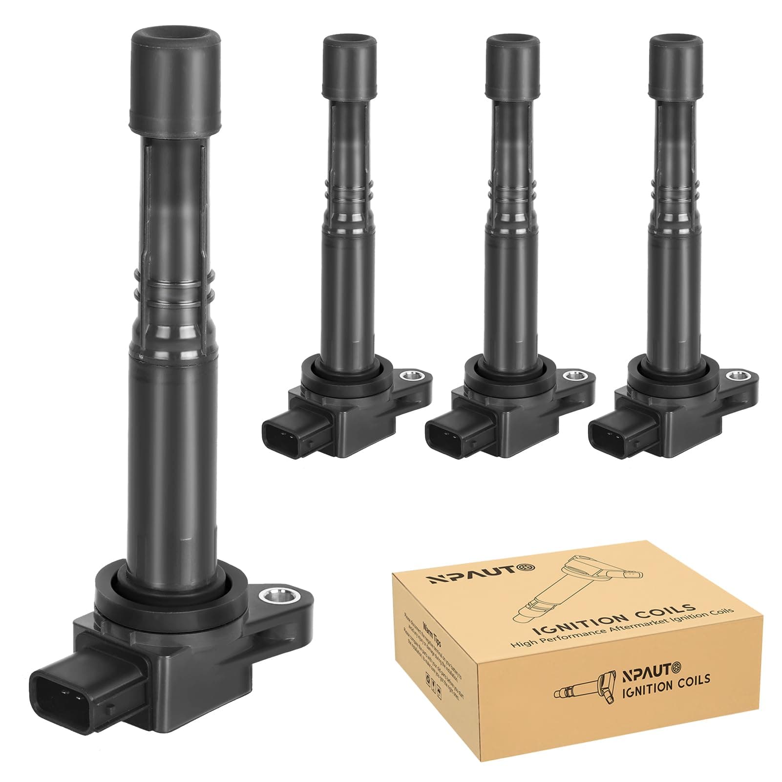 Ignition Coil Pack Set of 4 Replacement for L4 2.0 2.4 Honda CRV, Accord, Civic Si, Element, Acura RSX, Acura CSX 2002 2003 2004 2005 2006 2007 2008 2009 2010 2011, UF311 UF583