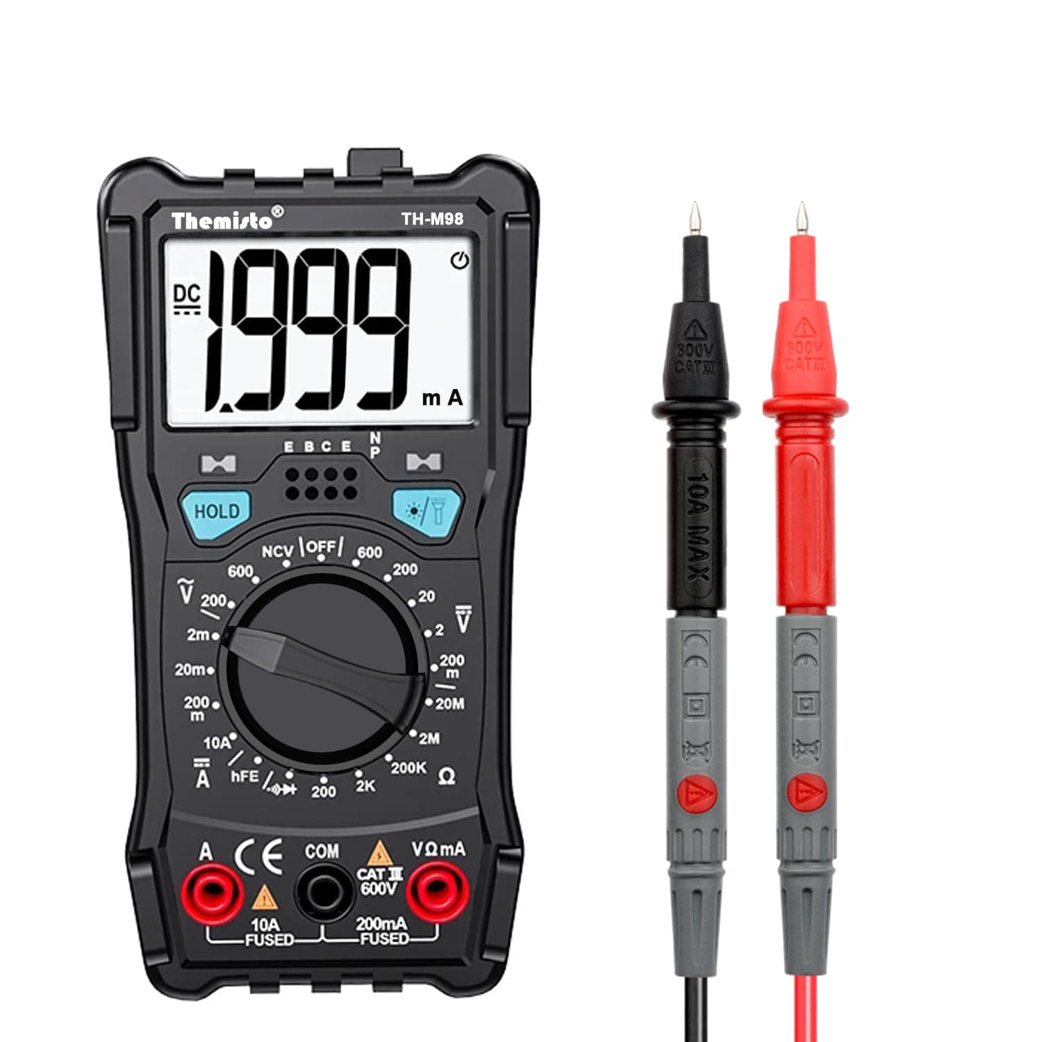 THEMISTO Th-M98 Digital Multimeter (Black 2000 Counts)