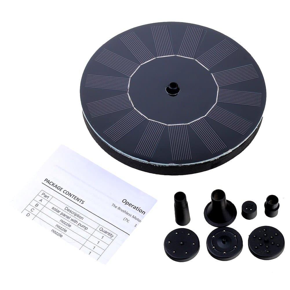 COSANSYS1.4 W Power Panel Kit Solar Water Pump for Birdbath Fountain Pool Garden