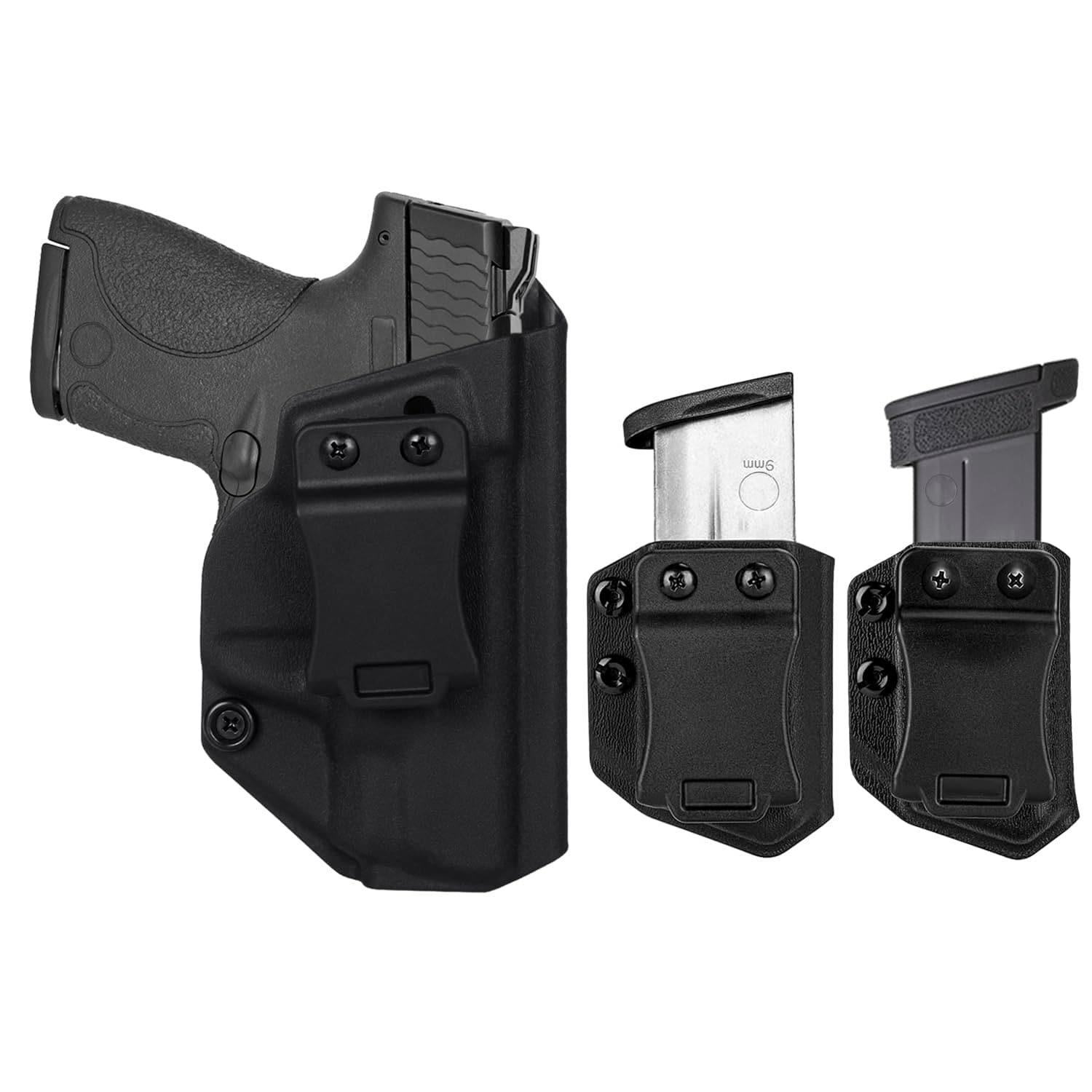 S&W M&P Shield/Shield Plus M2.0 IWB Holster Right Hand Fits S&W M&P Shield/Shield Plus M2.0 9mm/.40 3.1" Pistol Holster & Universal 9/.40 Double/Single Stack Mag Carrier Concealed Carry