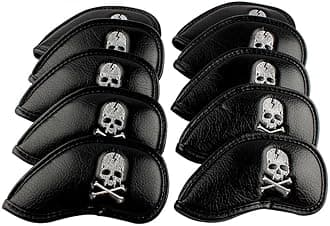 Skull Skeleton Black Golf Club Head Covers Headcover for Woods Driver and Hybrids Irons