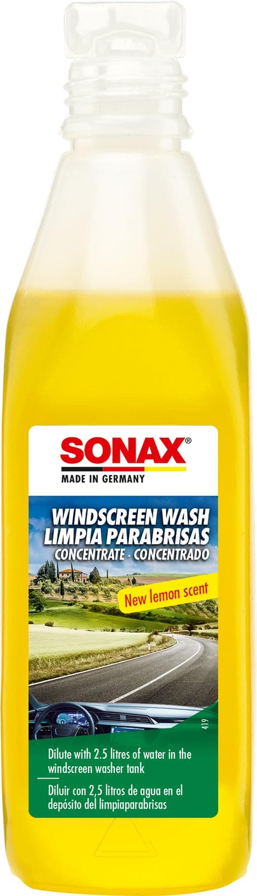 Citrus Windscreen Wash Concentrate (250ml) - Effective Windshield Cleaner for Clear Vision, Frost Protection, and Fresh Fragrance