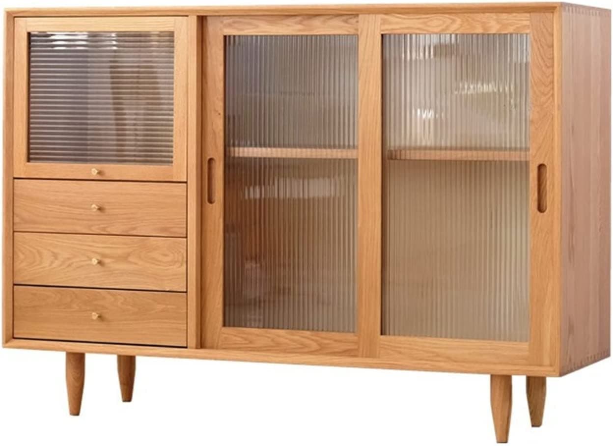 ACIYD Luxury Buffet Sideboard Bar Cabinet with Storage, Buffet Sideboard, Wood Storage Cabinet, Console Table with Storage Shelf, 3 Drawers and Cabinets