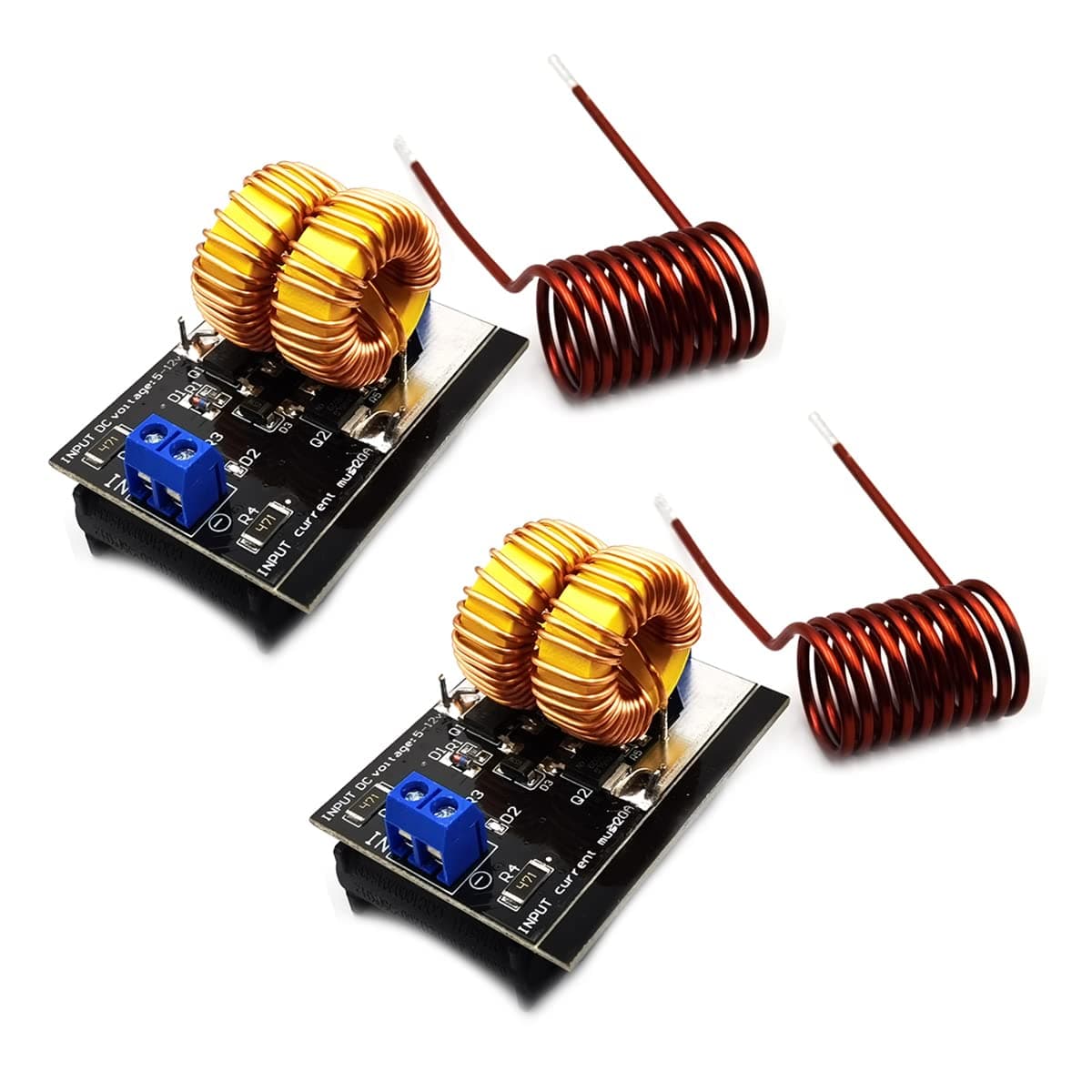 DEVMO 2Pcs Mini Low Voltage ZVS Induction Heater Machine Product Voltage 5V-12V