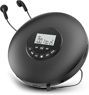 Portable CD Player-Compact Discman CD Player-Personal Music Player with CD-R & CD-RW Playback Anti-Skip Protection, Programmable Tracks - Earphones Included