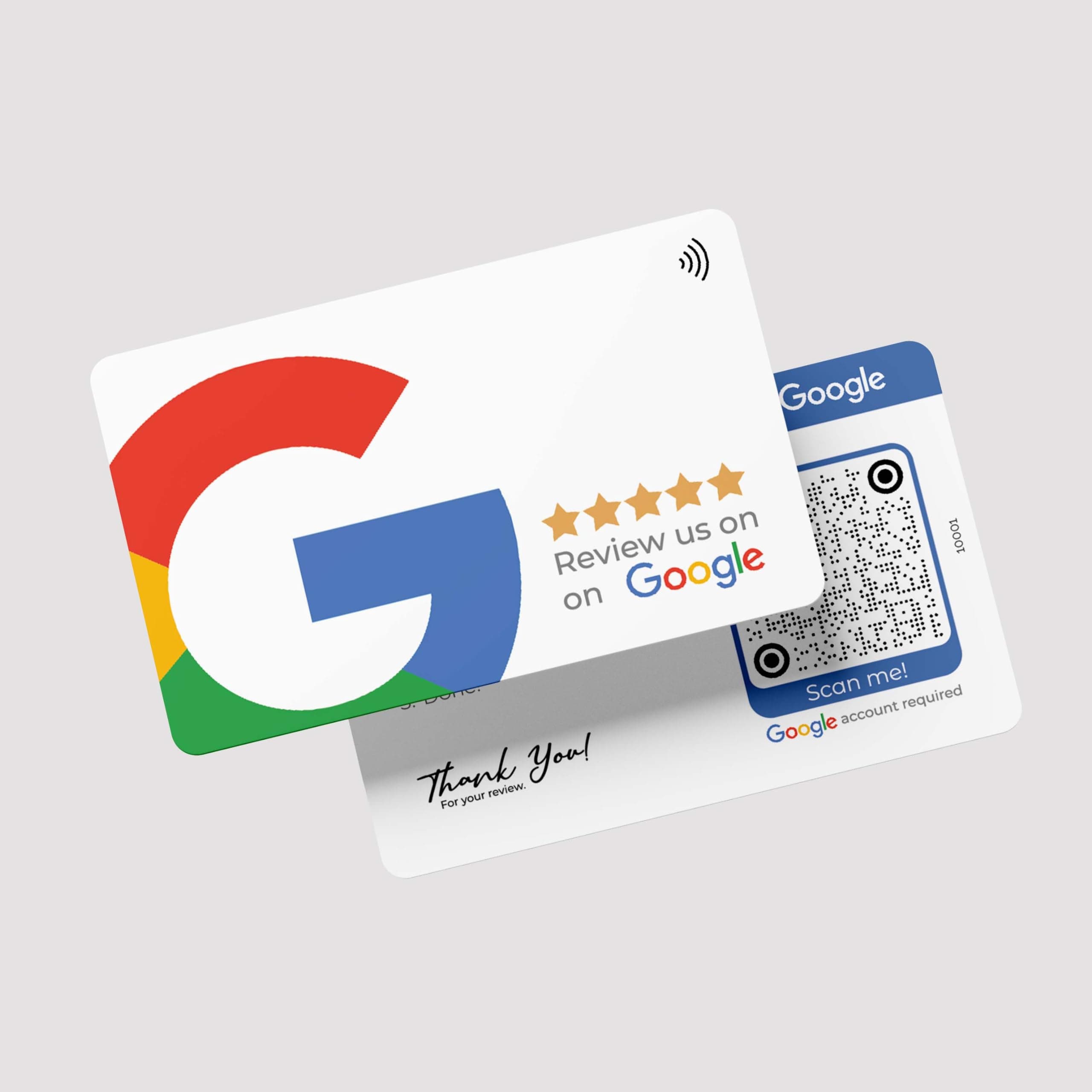 Google Review card with NFC and QR code Google Review Business Card Iconic with NFC and QR Code