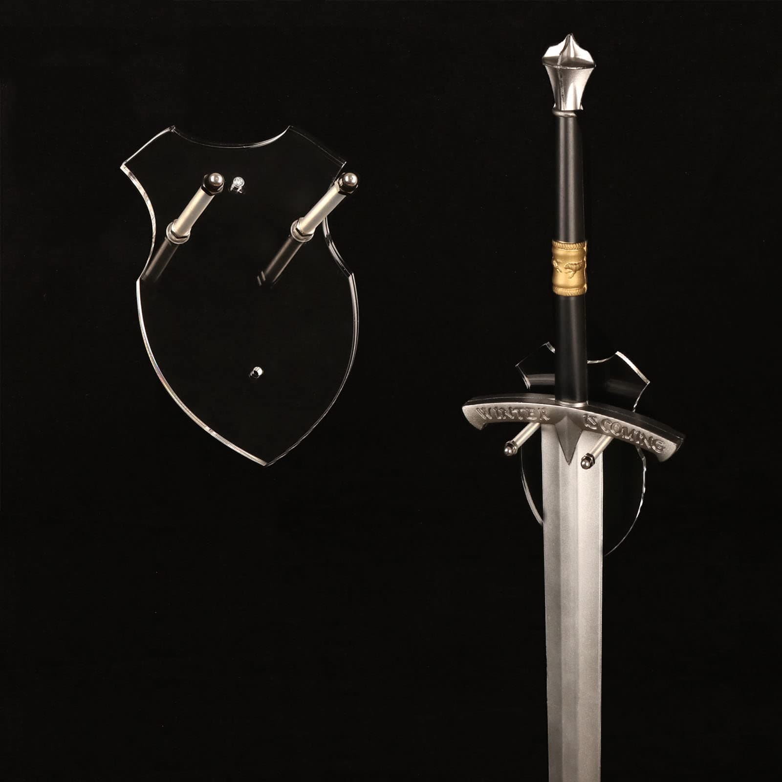 HHUXIUE Wall mounted sword stand Sword handle axe display stand single sword vertical wall mounted universal sword stand dagger axe head key Wall mounted (transparent 1 set)