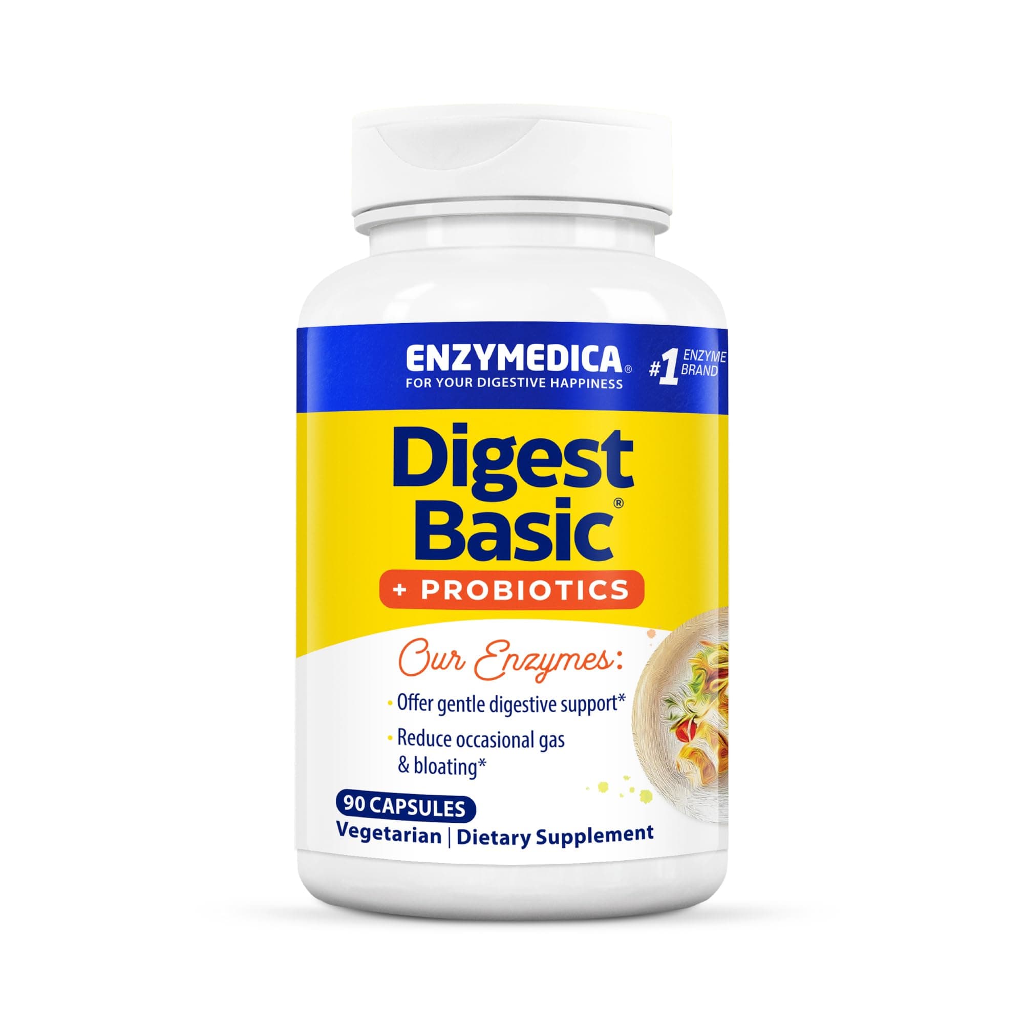 Digest Basic + Probiotics (90 Capsules) | Digestive Enzymes Supplements | Digestive Enzymes Blend with Probiotics, Nutrient Supplements, Gut Health Supplement, Easy Digest, Vegetarian