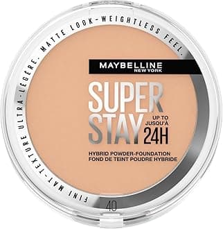 Powder Foundation, Long-lasting 24H Wear, Medium to Full Coverage, Transfer, Water & Sweat Resistant, SuperStay 24H Hybrid Powder Foundation, 40