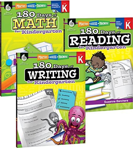 180 Days™: Includes Reading, Writing, and Math for Kindergarten Practice Workbook for Classroom and Home, Cool and Fun Practice Created by Teachers
