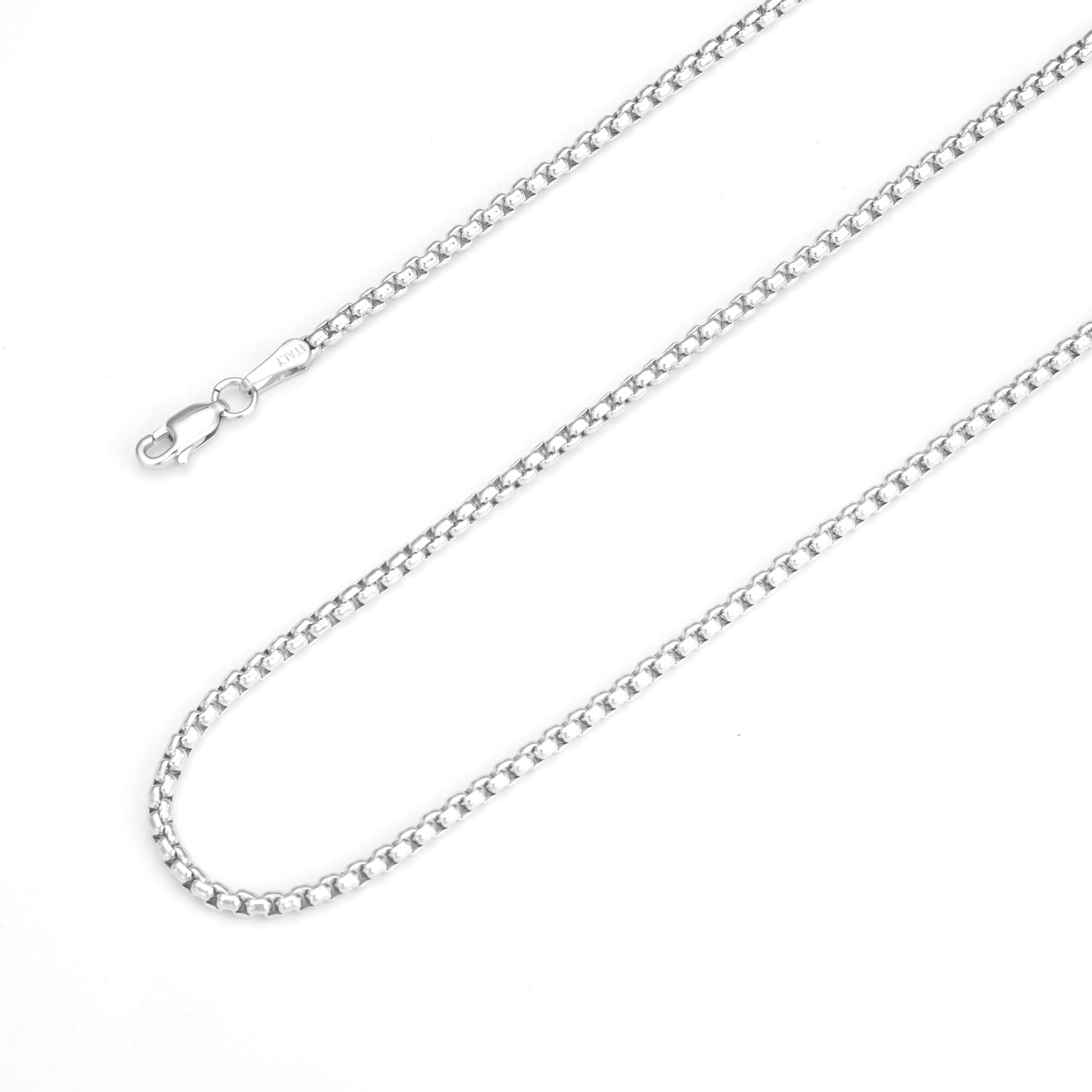 nometo Solid 925 Sterling Silver Box Chain Rope Chain Lobster Clasp Silver Chain for Men Silver Necklace Chain for Women 16/14/20/22/24/26/30 Inches