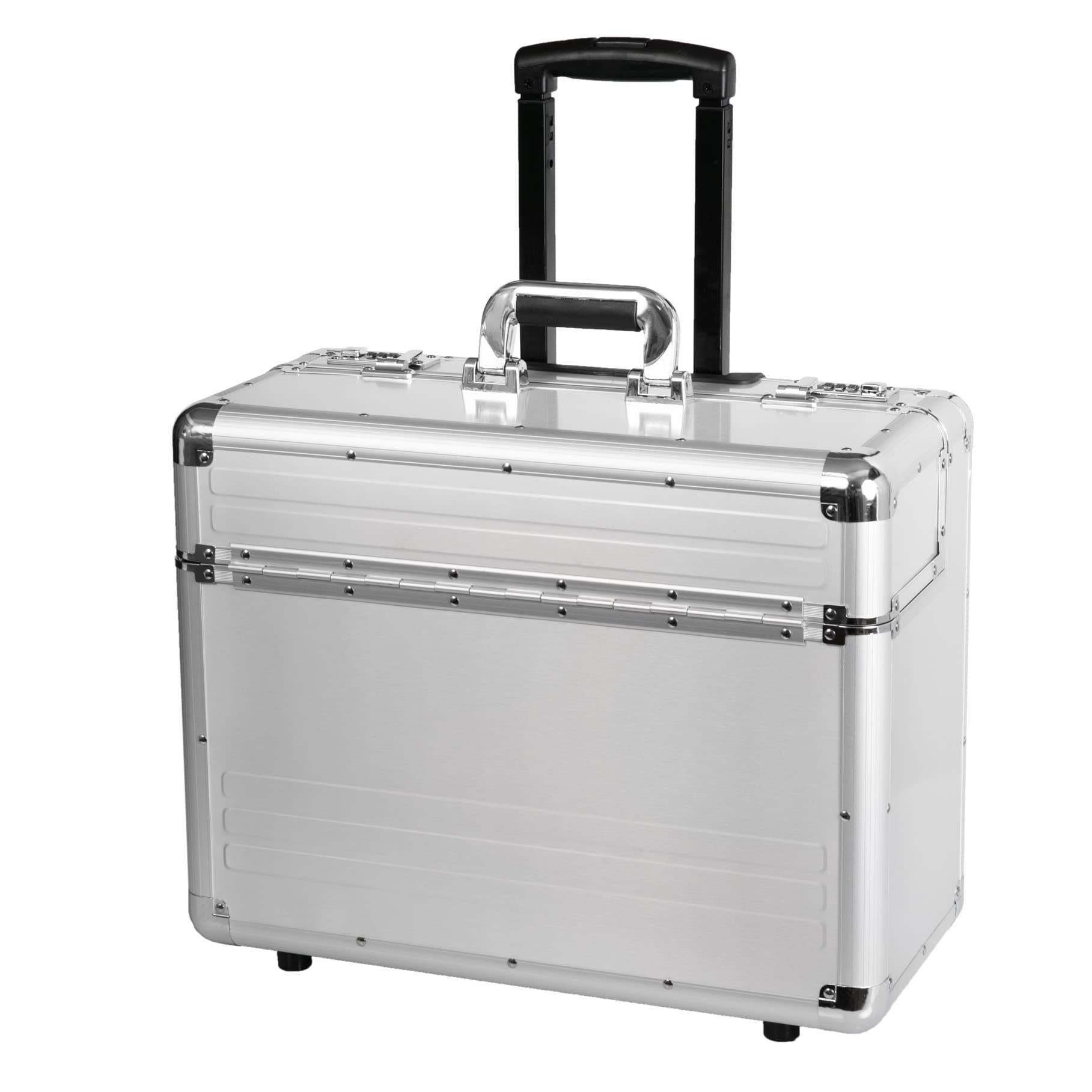 ALUMAXX Pilotenkoffer mit Trolley, Aluminium, silber