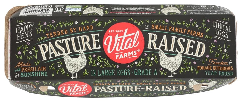 Alfresco Eggs Pasture Raised Large Grade A Eggs - 12 per pack -- 15 packs per case.