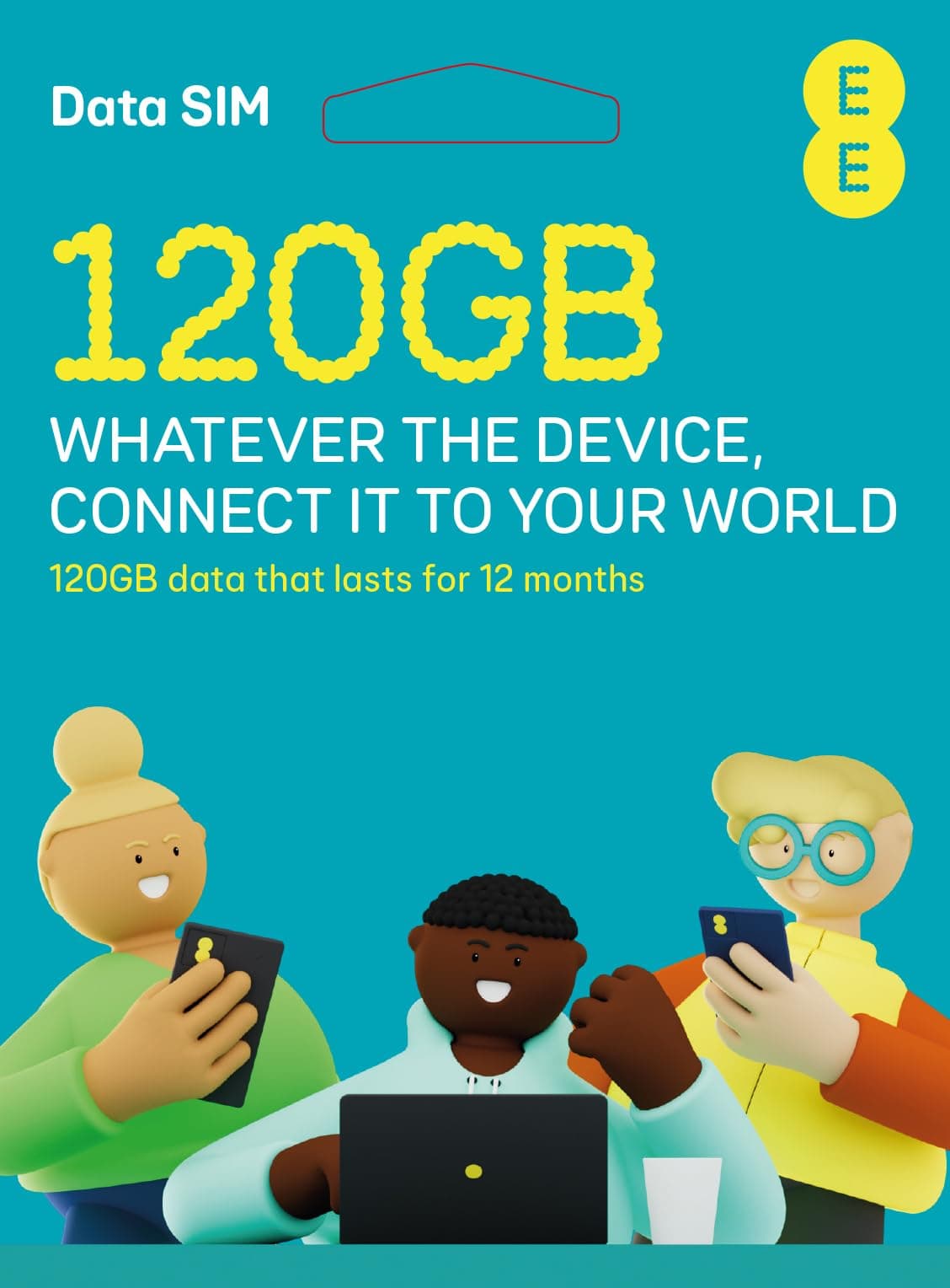 PAYG SIM card preloaded with 120GB of Data
