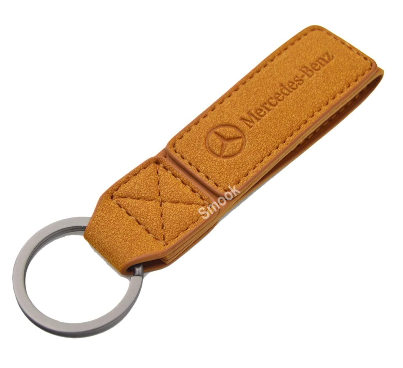 Luxury 2 Layer Real Leather Key Chain Ring for Mercedes Benz C G C300 GLC S550