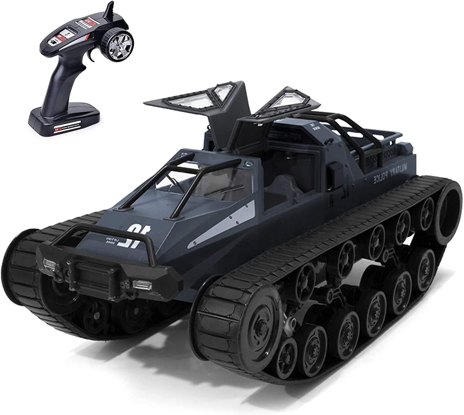 Remote Control Crawler, 1:12 Scale Off-Road Tank, 2.4Ghz Radio RC Car, 4WD High Speed All Terrain RC Truck for Kids & Adult(Black)
