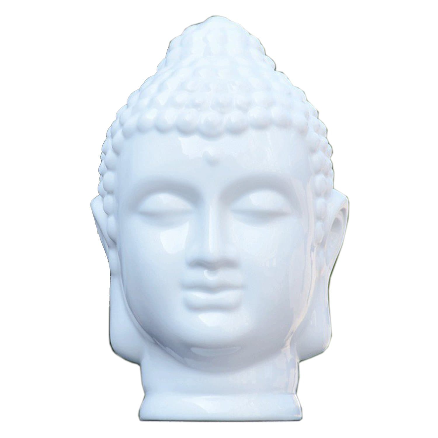 JynXos White Buddha Head Ceramic Home Decoration