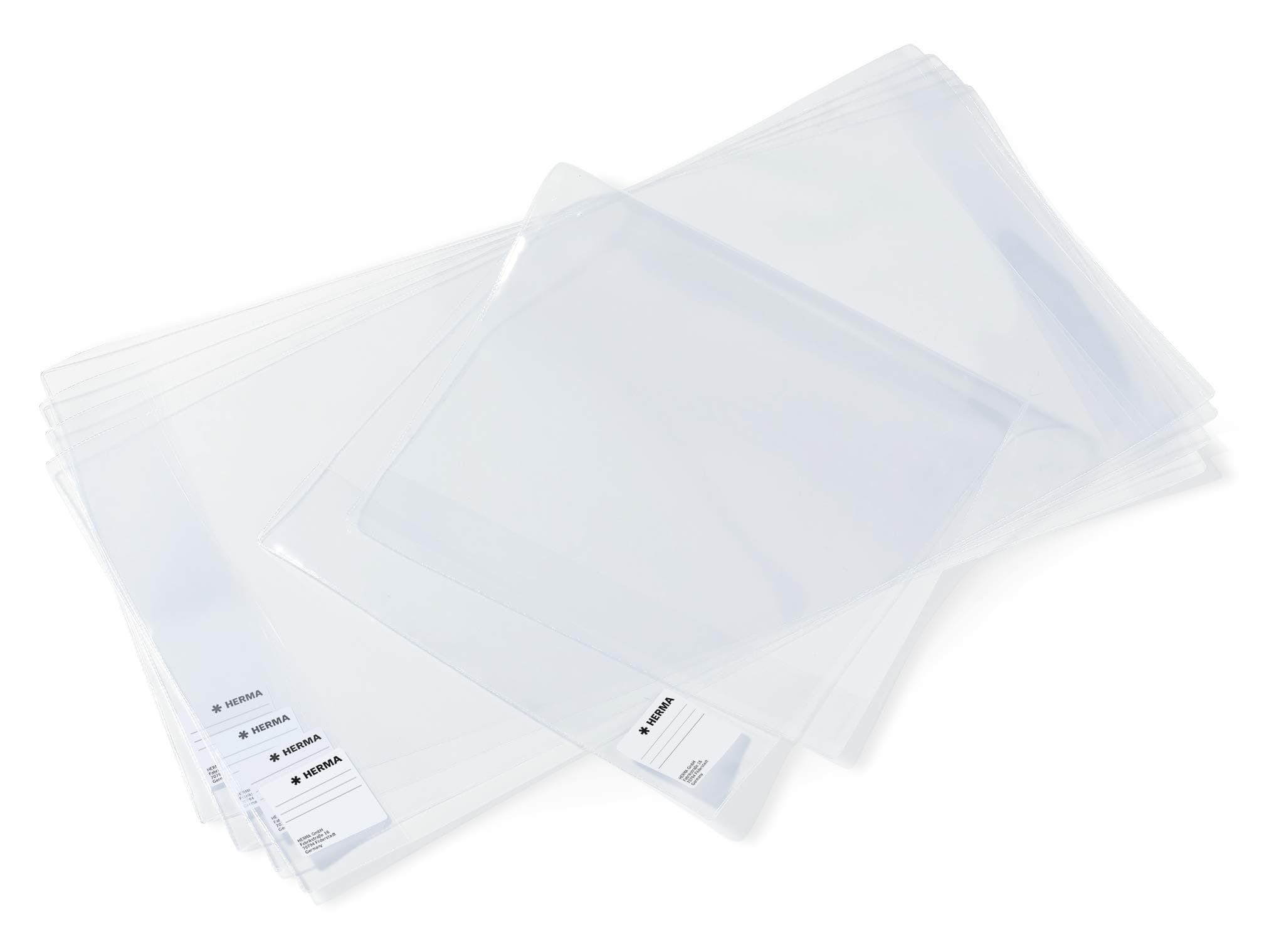 Herma Basic Book Cover 195 x 380 mm Transparent Plastic 1 Book Protector for School Books 10 Items 31 x 54 cm transparent