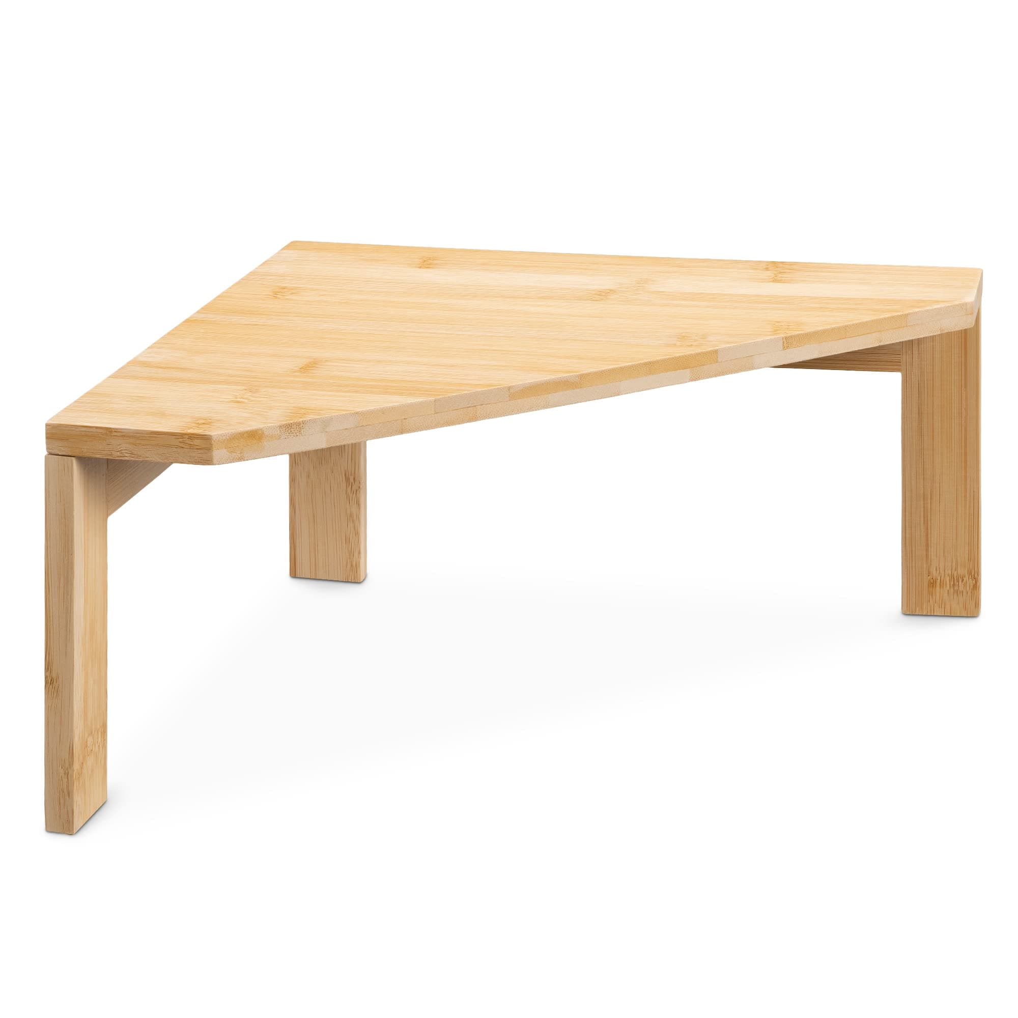 Navaris Bamboo Corner Shelf Unit - Free-Standing Corner Shelf for Kitchen Cabinet Cupboard Counter-Top Work Surface Storage Organiser 30 x 30 x 15cm