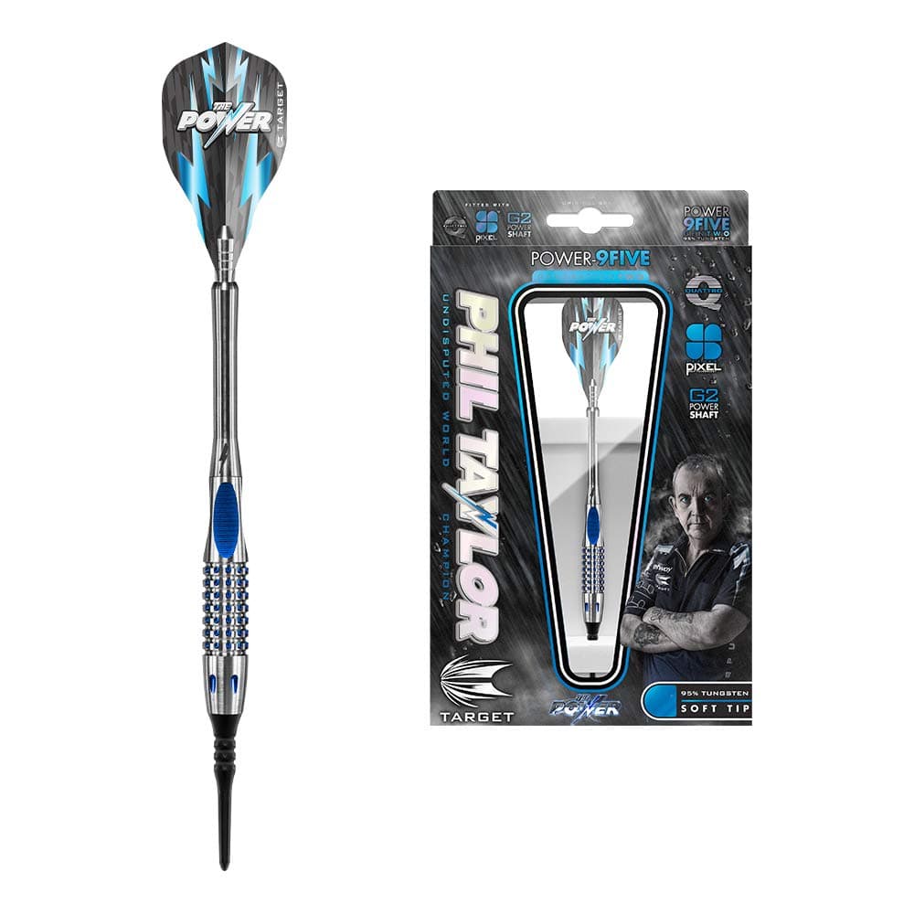 TARGET Phil Taylor Power 9-five Gen 2 18g 95% Tungsten Soft Tip Set Darts, Generation 2, 18G EU