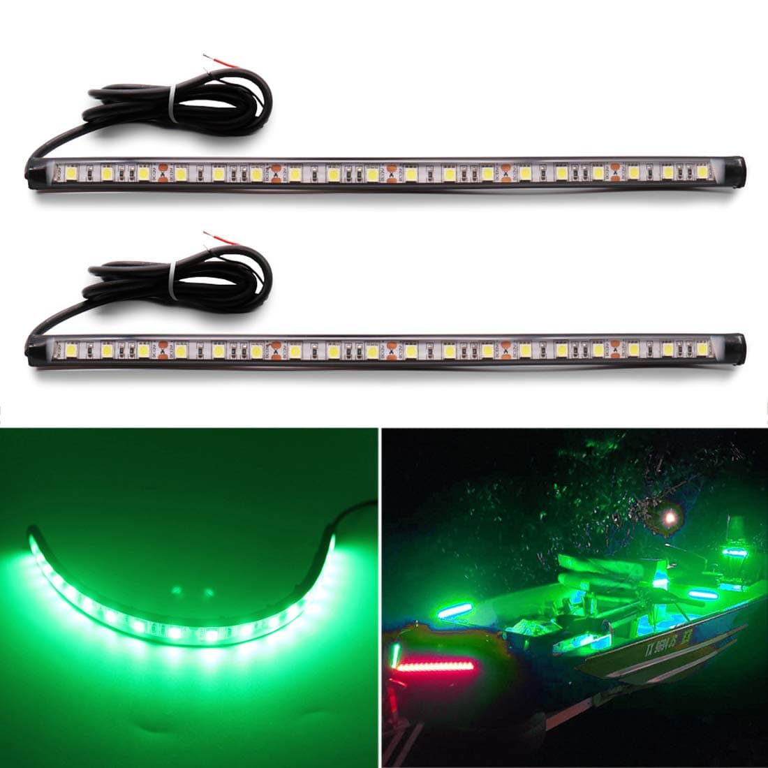 Botepon Navigation Lights - LED Bow Lights, Green & Red, Night Fishing, Deck, IP67 Waterproof for Pontoon, Dinghy, Kayak, Jon Boat, Yacht