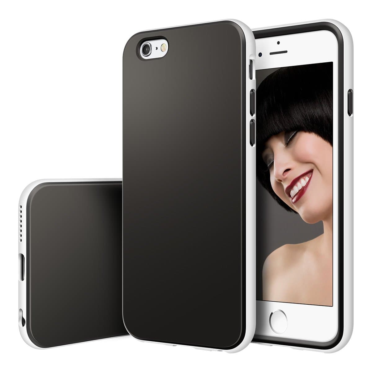 iPhone 6S Case, iPhone 6 Case, Shulong [Flexible luxurious Rubber] Shock-Proof Protective Case TPU Bumper + [Scratch Resistant] Dual Color TPU Back Cover For Apple iPhone 6 (4.7 Inch) (Black)