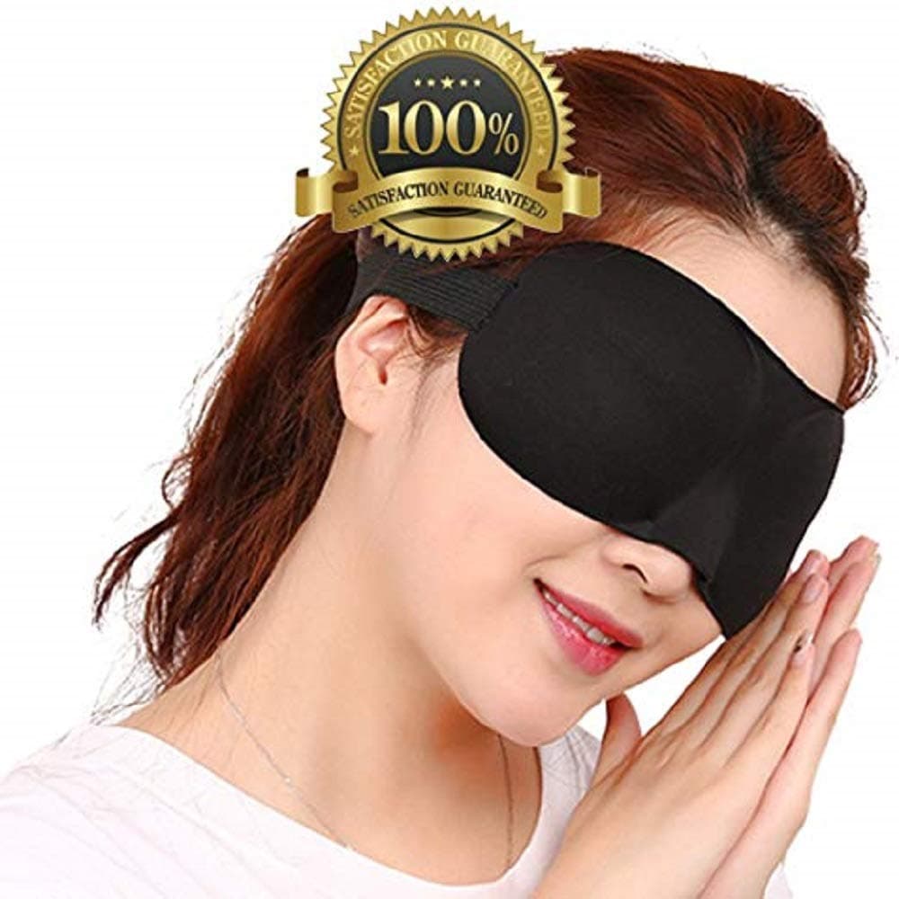 Drkao 2 Pack 3D Eye Mask with Ear Plugs Sleeping Mask Black Color Lightweight with Adjustable Strap - 3D Eye Mask for Sleeping for Man Eye Sleeping Mask for Sleeping for Woman