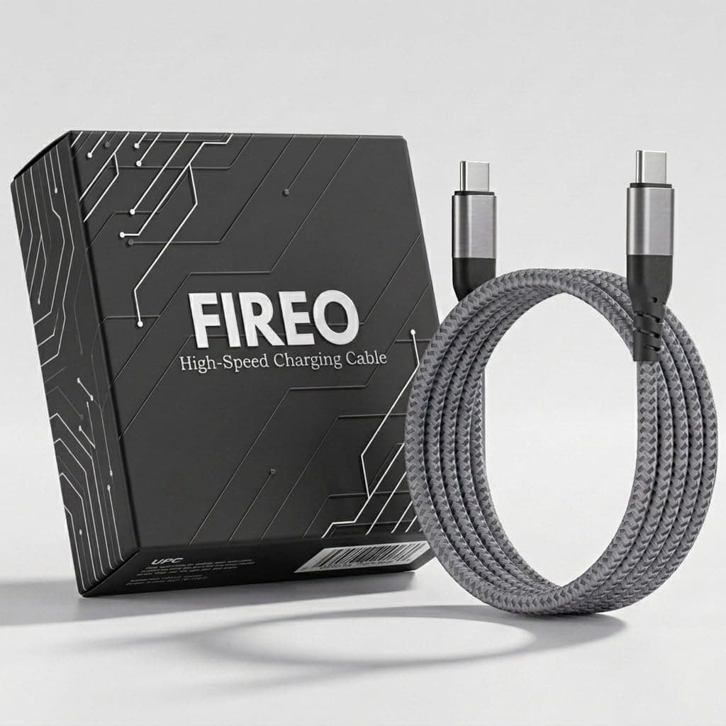 100W USB C to C Fast Charging Cable 1.5M with Free Cable Protectors, Braided PD Charger Cord, 480Mbps Data Sync Compatible with iPhone 17/16/15, MacBook, Samsung Galaxy S25/S24, OnePlus – Grey