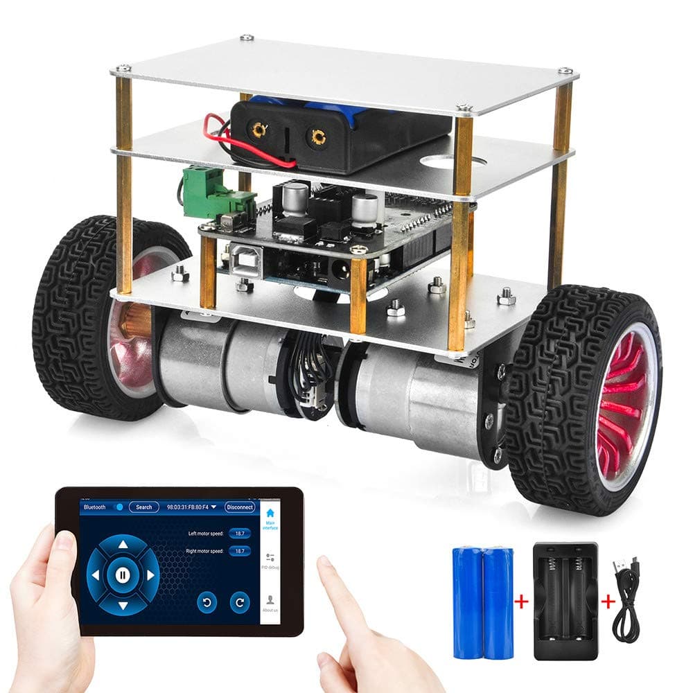 OSOYOO RC Two Wheel Self Balancing Robot Car Kit Basic Board for Arduino DIY Educational Programmable Starter Kit, Bluetooth Remote Control by Android Smart Phone