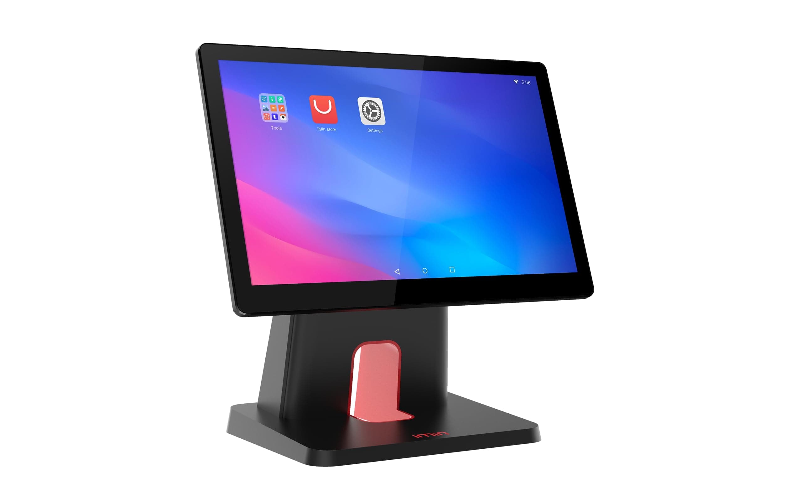 iMin D3 (Premium) Android POS Machine, 15inch Display, Cortex-A17 1.6GHz, 16GB ROM + 2GB RAM, Wifi, BT, USB Android 7.1 OS, UK Adapter, Black | D3-504 (Single Screen)