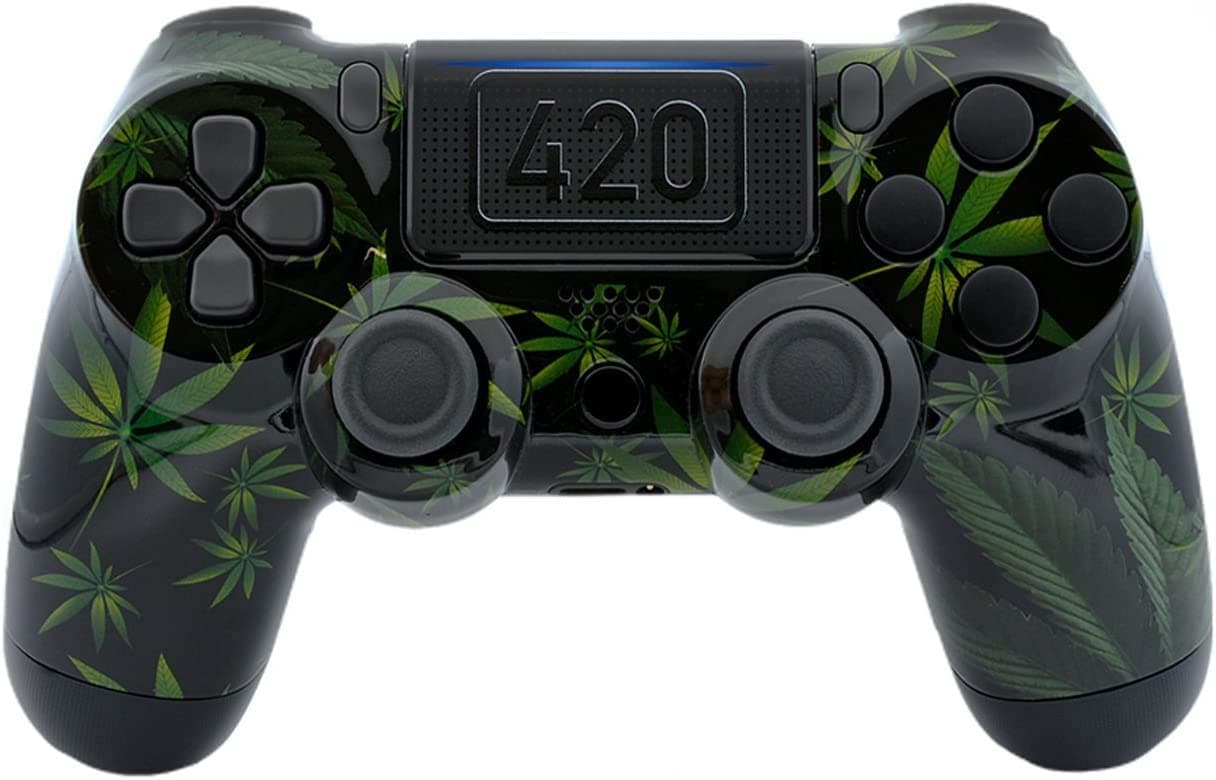 420 Black PRO Custom UN-MODDED Controller Compatible with PS4 Exclusive Unique Design with Custom Touchpad CUH-ZCT2