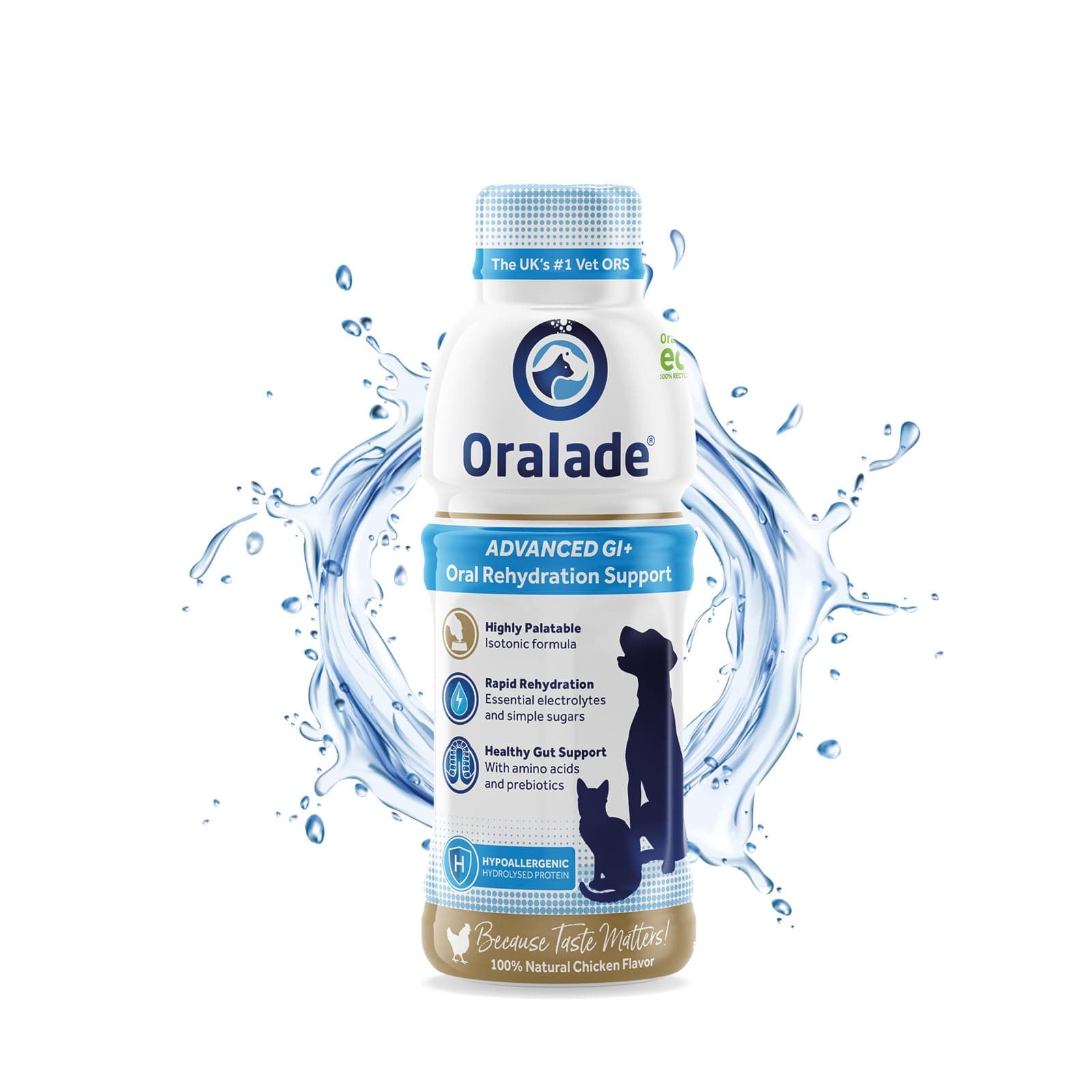 Advanced GI+, Oral Rehydration & Gut Support for Pets - Fast and Effective Hydration - Roast Chicken Flavour - Suitable for All Ages - 500ml