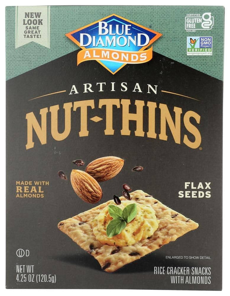 Blue Diamond Nut-Thins Artisan Nut-Thins, Flax Seed 4.25 oz (Pack of 2)