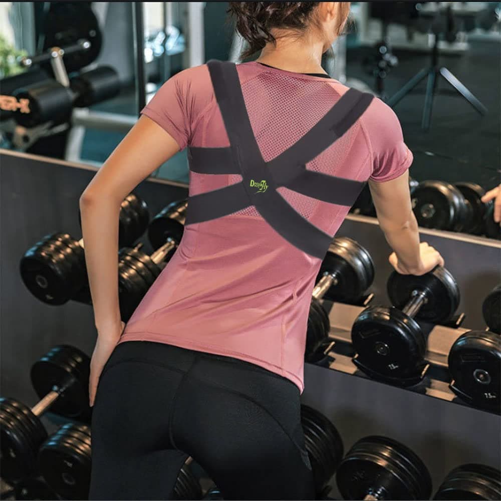 DasyFly Back Posture Corrector for Women Under Clothes,Breathable Upper Back Brace Clavicle Chest Back Support Posture Brace for Preventing Thoracic Kyphosis and Neck, Back & Shoulder Pain Relief
