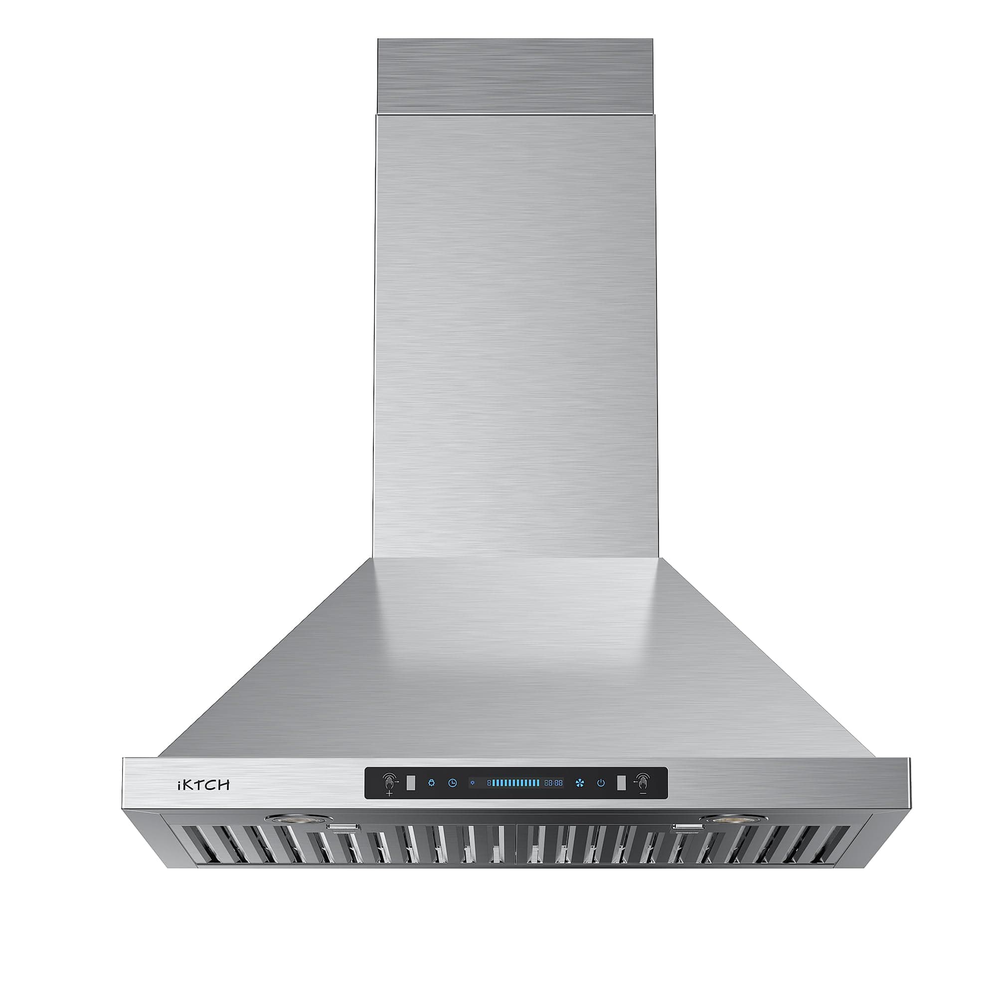 IKTCH 30 inch Wall Mount Range Hood, 390 CFM Low Noise Kitchen Vent Hood, Ducted/Ductless Convertible, Kitchen Chimney Vent Stainless Steel with Gesture Sensing & Touch Control Switch Panel