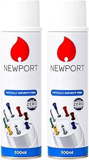 Newport Gas For Lighters 300ml Compatible with All Lighters BBQ, Candle, Camping, Gas, Kitchen, Cooking Lighter - Pack of 2 x 300ml