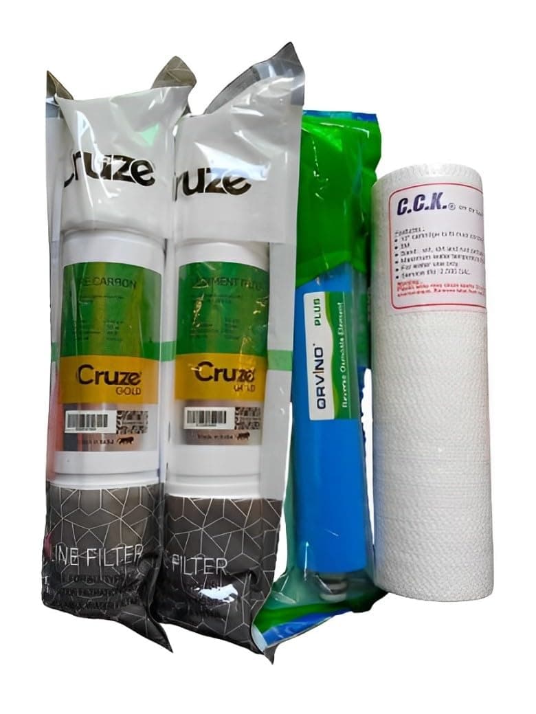 AQUAITE RO Inline Filter Set Reverse Osmosis 75GPD Membrane, Carbon, Sediment, Heavy Spun Filter Purification of Supply Water