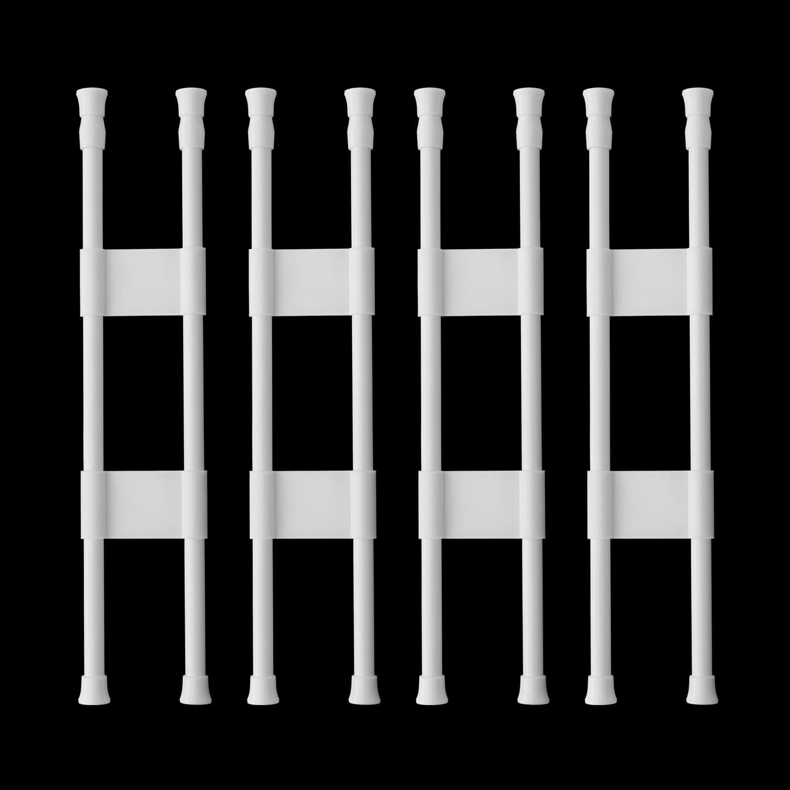 - 4 Sets Double RV Refrigerator Bars, 15.8-27.6 Inches Non-Slip Adjustable RV Fridge Tension Rods, for Camper Refrigerator, Kitchen, Bookshelf, Cupboard-White