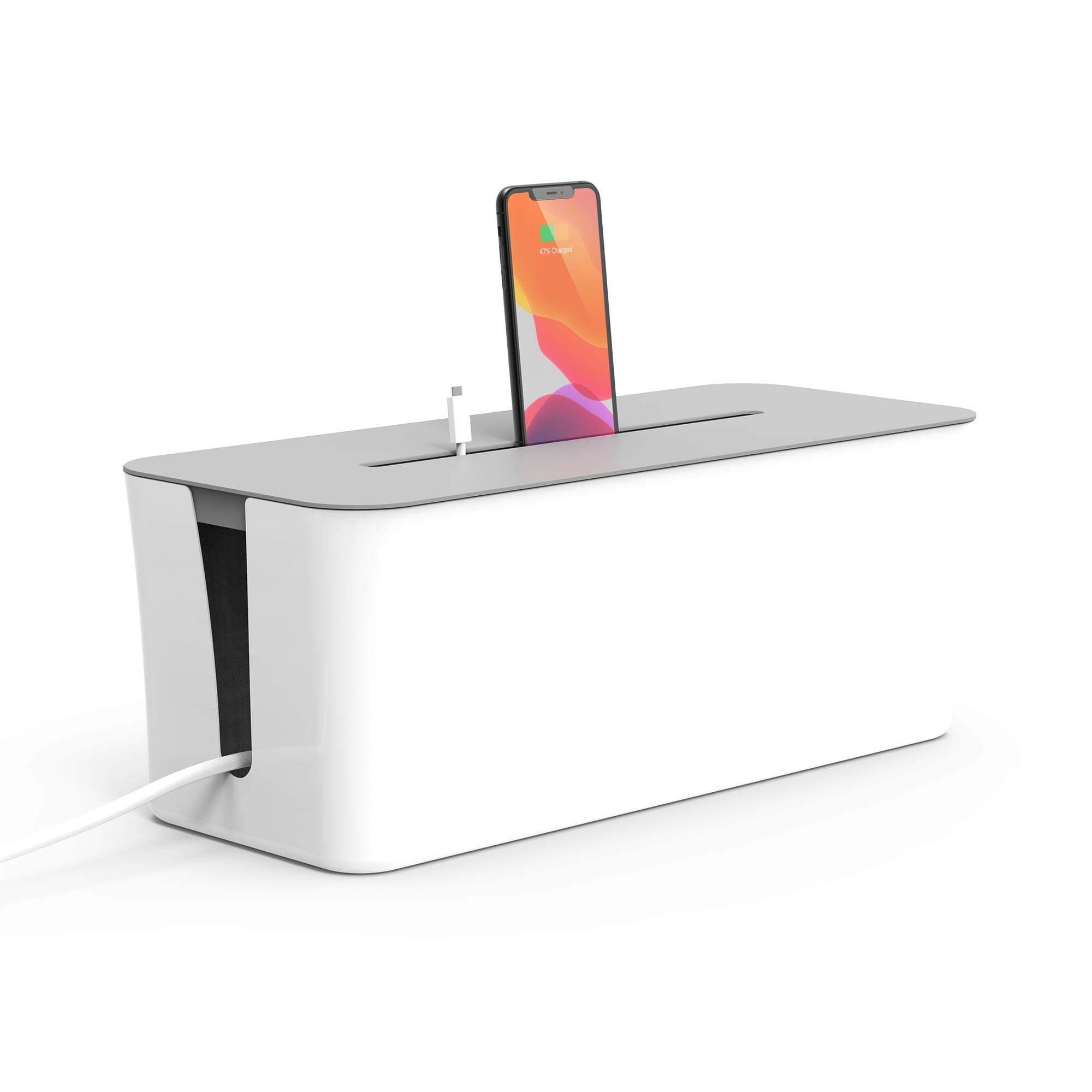 ZBRANDS Cable Management Box, Cable Box, Cable Organizer Box, Cord Hider Box, Cord Management Box, Cable Box Organizer, Cord Box to Hide Cords and Power Strip, Large Cable Management Box White