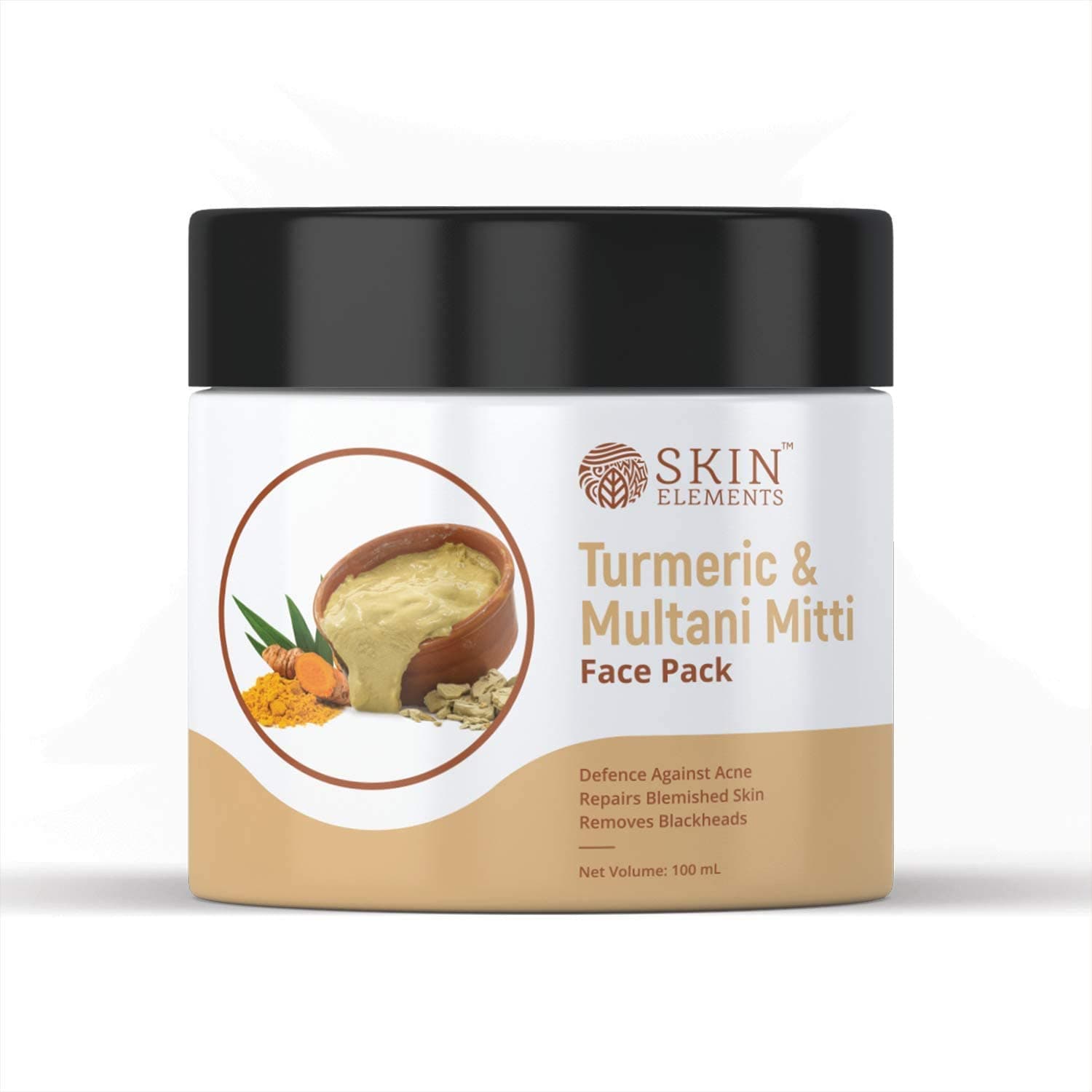 Skin Elements Face Pack Cream with Turmeric (Haldi) & Multani Mitti for Clear, Healthy & Glowing Skin- Ubtan Face Pack, 100 g