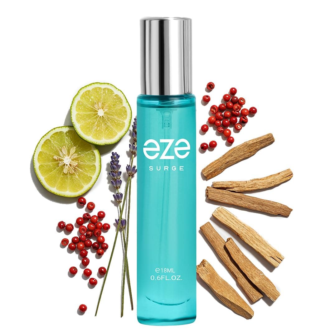 Eze Perfume Surge Eau De Parfum For Men - 18ml | Premium Long Lasting Luxury Fragrance with a Masculine Scent Blend of Bergamot, Pink Pepper, Lavender, Vetiver, Patchouli, Ambroxan & Cedar